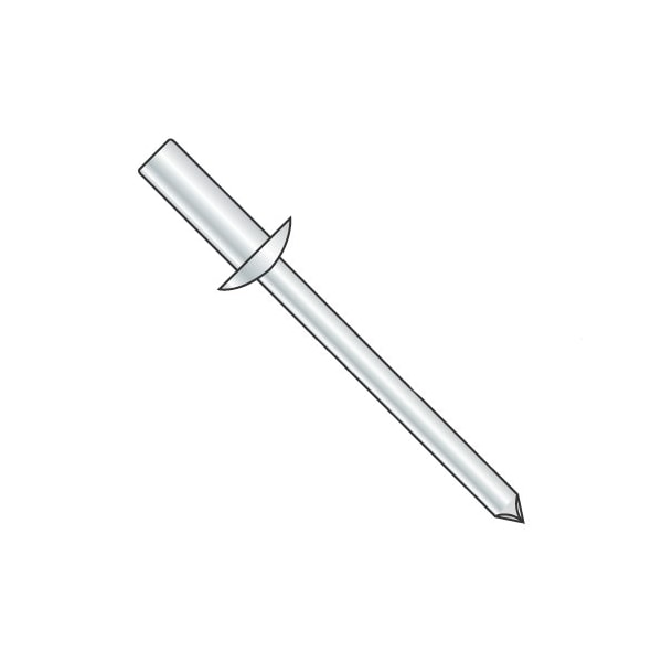 Newport Fasteners Blind Rivet, Dome Head, 3/16 in Dia., 0.345 in L, Steel Body, 4000 PK 274017 - main